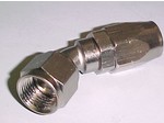 -12 to -16 AN Hose To AN Nut 45 Degree Double Swivel Fitting Super Nickel