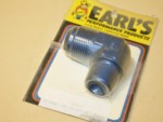 Used -16 To 3/4" NPT 90 Degree An Flare To Pipe Adpt. Blue Earl's #982215