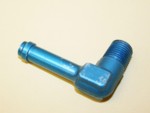 Used 3/8" Hose Barb To 1/4" NPT 90 Degree Hose Barb To Pipe Adpt. Blue
