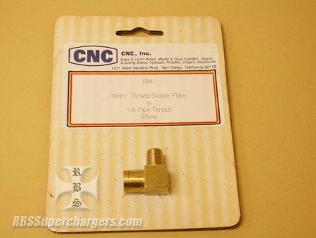 Used CNC 90 Degree Male 1/8" NPT To Female 10mm Bubble Flare Fitting #884 (7003-0083A)
