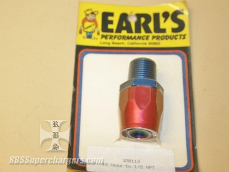 Used -12 To 1/2" NPT Pipe Hose End Alum. Fitting Earl's #320113 (7003-0081C)