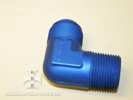 Used -16 To 1" NPT 90 Degree An Flare To Pipe Adpt. Blue (7003-0067)