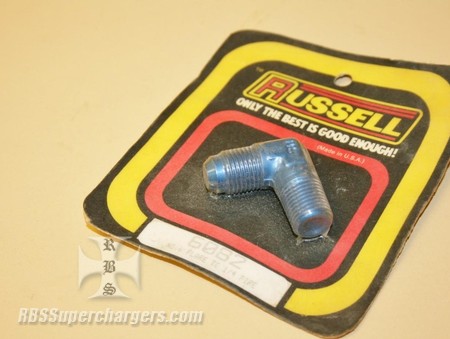 Used -6 To 1/4" NPT Pipe Alum. Fitting Russell 90 Degree #6082 (7012-0073D)