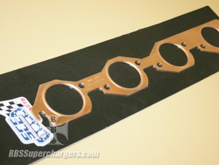 OUT OF STOCK BBC Copper Exhaust Gasket Set Embossed Rnd. Port 2.250" #4213 (2620-0231)