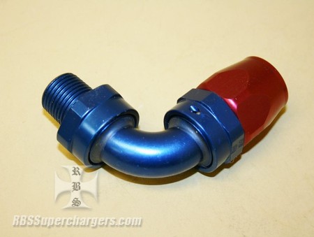 Used -12 To 1/2" NPT Pipe AN Hose End 90 Degree Alum. Fitting Double Swivel (7003-0042)