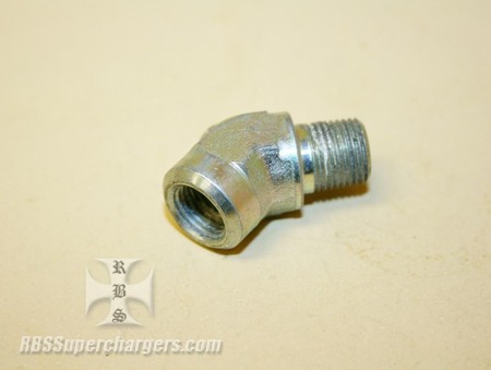 Used 1/8" NPT Steel 45 Degree Female/Male Pipe Elbow Coupling (7003-0016R)