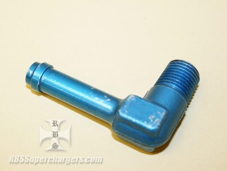 Used 3/8" Hose Barb To 1/4" NPT 90 Degree Hose Barb To Pipe Adpt. Blue (7003-0027P)