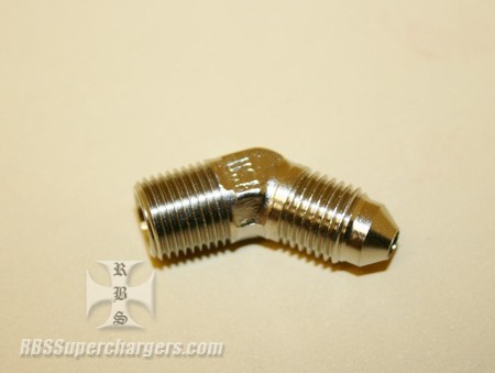 45 Degree AN Flare To Pipe Adapter Super Nickel (340-1000SN)
