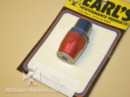 Used -10 To 1/2" NPT Pipe AN Hose End Alum. Fitting Earl's #320110 (7003-0081Z)