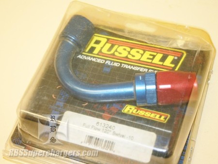 Used -10 120 Degree AN Fitting Double Swivel Alum. Russell #613240 (7003-0081L)