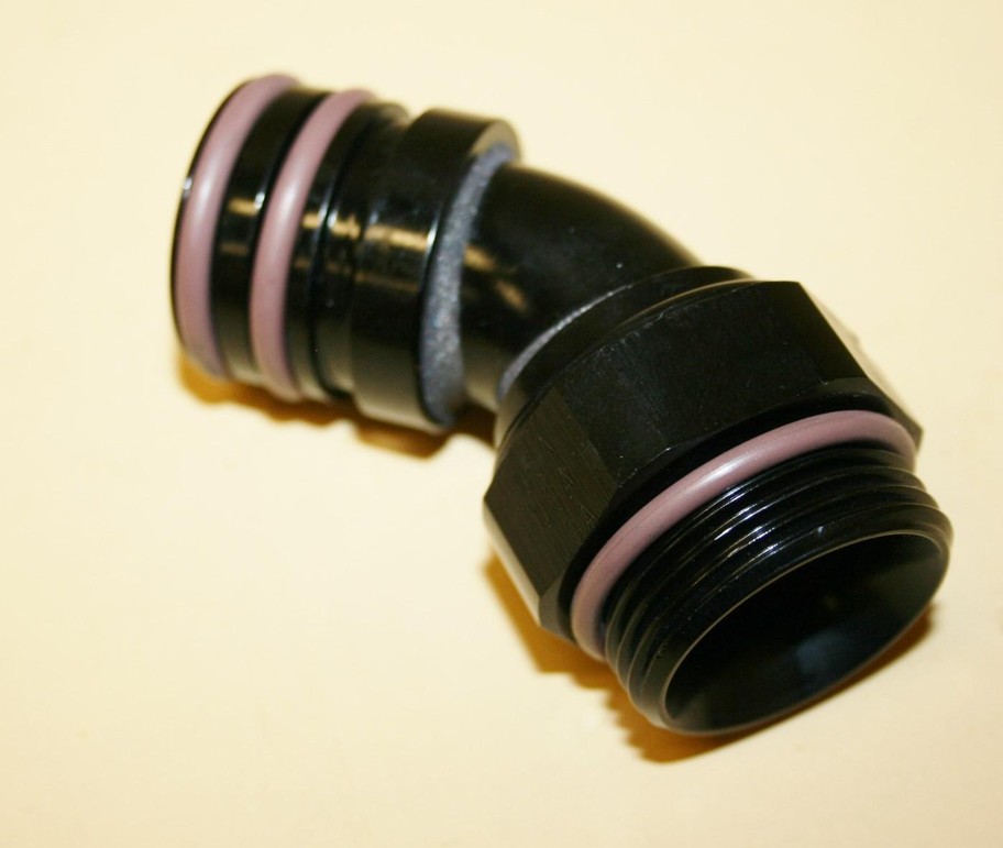 Full Swivel 45 Degree Fitting ORB Alum. Black Quick Disconnect ...