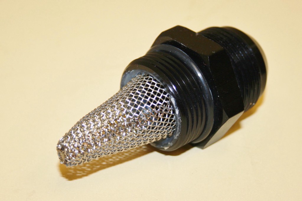 Moroso Oil Pump Fitting w/Screen -10AN to -12AN Moroso Oil Pump Fitting w/Screen -10AN to -12AN
