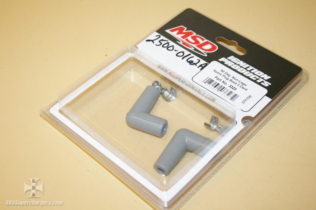 3323 MSD Spark Plug Boots Terminals Silicone Gray 90 Degree Pair 