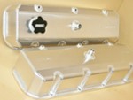 BBC Fabricated Alum. Valve Cover Set Baffled Male -12 Breather Moroso #68499