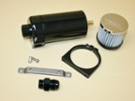 Burn Down Breather Tank Assm. Moroso Single -12 Male Black Billet Alum.