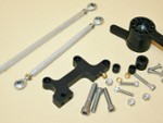 Blown Motor Dual Carb Linkage Kit B&M 420 Mega Blower Inline