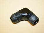 Used -10 To 1/2" NPT 90 Degree An Flare To Pipe Adpt. Black