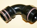 Full Swivel 90 Degree Fitting ORB Alum. Black Quick Disconnect Clamshell Swept Tube