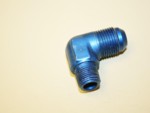 Used -10 To 3/8" NPT 90 Degree An Flare To Pipe Adpt. Blue