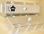 BBC Fabricated Alum. Valve Cover Set Baffled Male -12 Breather Moroso #68499