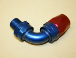 Used -12 To 1/2" NPT Pipe AN Hose End 90 Degree Alum. Fitting Double Swivel (7003-0042)