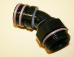 Full Swivel 45 Degree Fitting ORB Alum. Black Quick Disconnect Clamshell Swept Tube (55FFCCBB44)