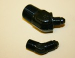 45 Degree AN Flare To Pipe Adapter Black