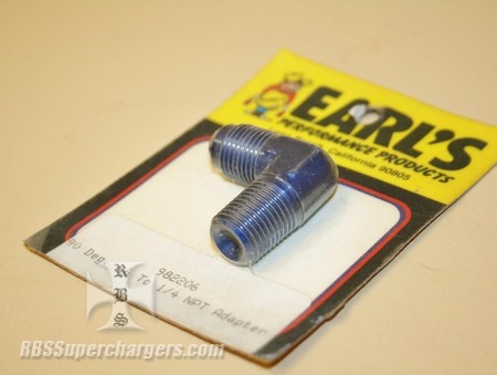 Used -6 To 1/4" NPT Pipe Alum. Fitting Earl's 90 Degree #982206 (7012-0073J)