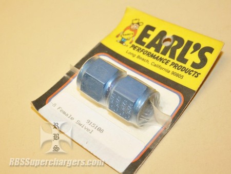 Used -8 Female To Female Flare Swivel Coupling Alum. Earl's #915108 (7003-0017A)