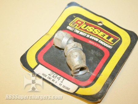Used -6 45 Degree AN Fitting Non-Swivel Steel Russell #2041 (7003-0087H)