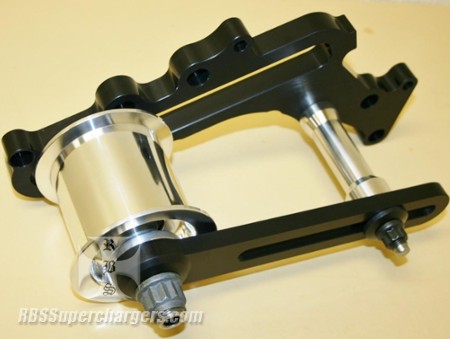 OUT OF STOCK Hemi Angeled Idler Bracket/Pulley Assm. 84mm Anodized Roots Blower Support (1500-0013F)