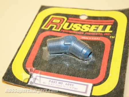 Used -6 To 1/4" NPT Pipe Alum. Fitting Russell 45 Degree #6095 (7003-0063F)