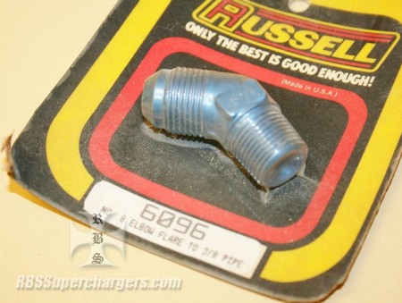Used -8 To 3/8" NPT Pipe Alum. Fitting Russell 45 Degree #6096 (7003-0083W)