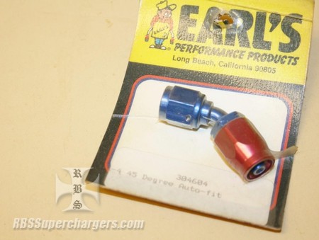 Used -4 45 Degree Fitting Non Swivel Alum. Earl's #304604 (7003-0084A)