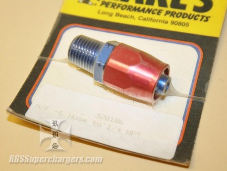 Used -6 To 1/4" NPT Pipe AN Hose End Alum. Fitting Earl's #320106 (7003-0084K)