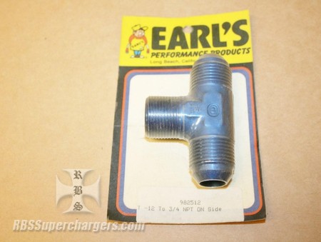 Used -12 Flare Tee/Male Branch 3/4" NPT Earl's #982512 (7012-0075C)