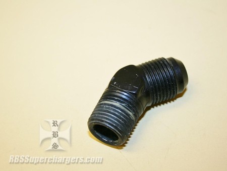 Used -10 To 1/2" NPT 45 Degree An Flare To Pipe Adpt. Black (7003-0062Q)