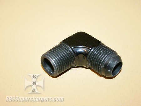 Used -10 To 1/2" NPT 90 Degree An Flare To Pipe Adpt. Black (7003-0065D)