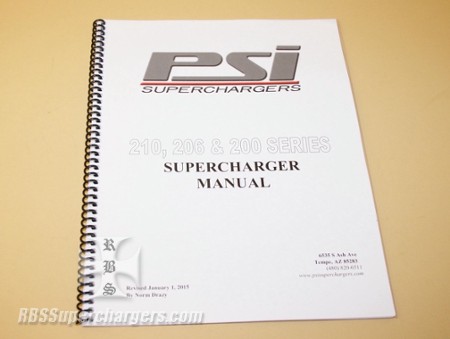 PSI Screw Blower Owners Manual (1200-0052)