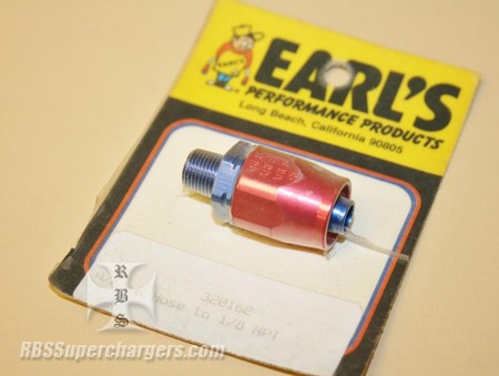 Used -6 To 1/8" NPT Pipe AN Hose End Alum. Fitting Earl's #320162 (7012-0075Z)