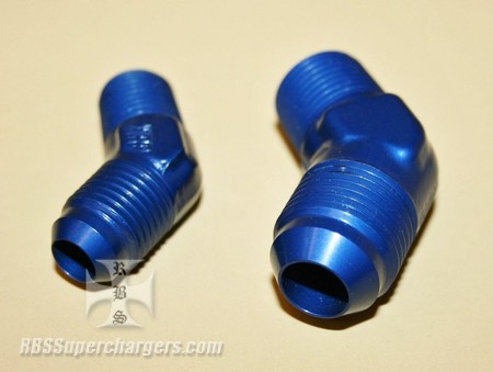 45 Degree AN Flare To Pipe Adapter (44443332211)